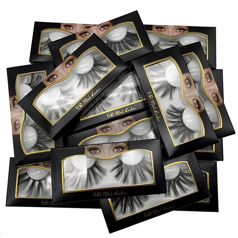 

10 styles 25mm fake mink eyelashes 6D false eyelashes long-lasting reuse upper eye lashes 100% hand made curler Popular makeup