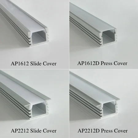 20m (20pcs) a lot, 1m per piece anodized aluminum profile extrusion for led bar light AP1612 clear cover or milky diffuse cover