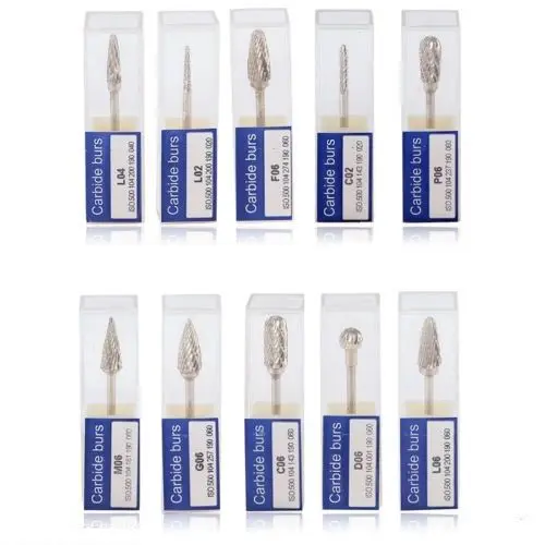

10pcs Dental Tungsten Carbide Burs Drill Cutter 2.35mm for Polisher Handpiece US