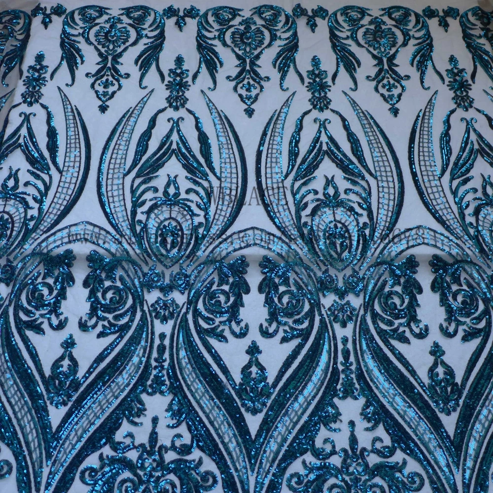 Высококачественная блестящая сетчатая кружевная ткань с блестками