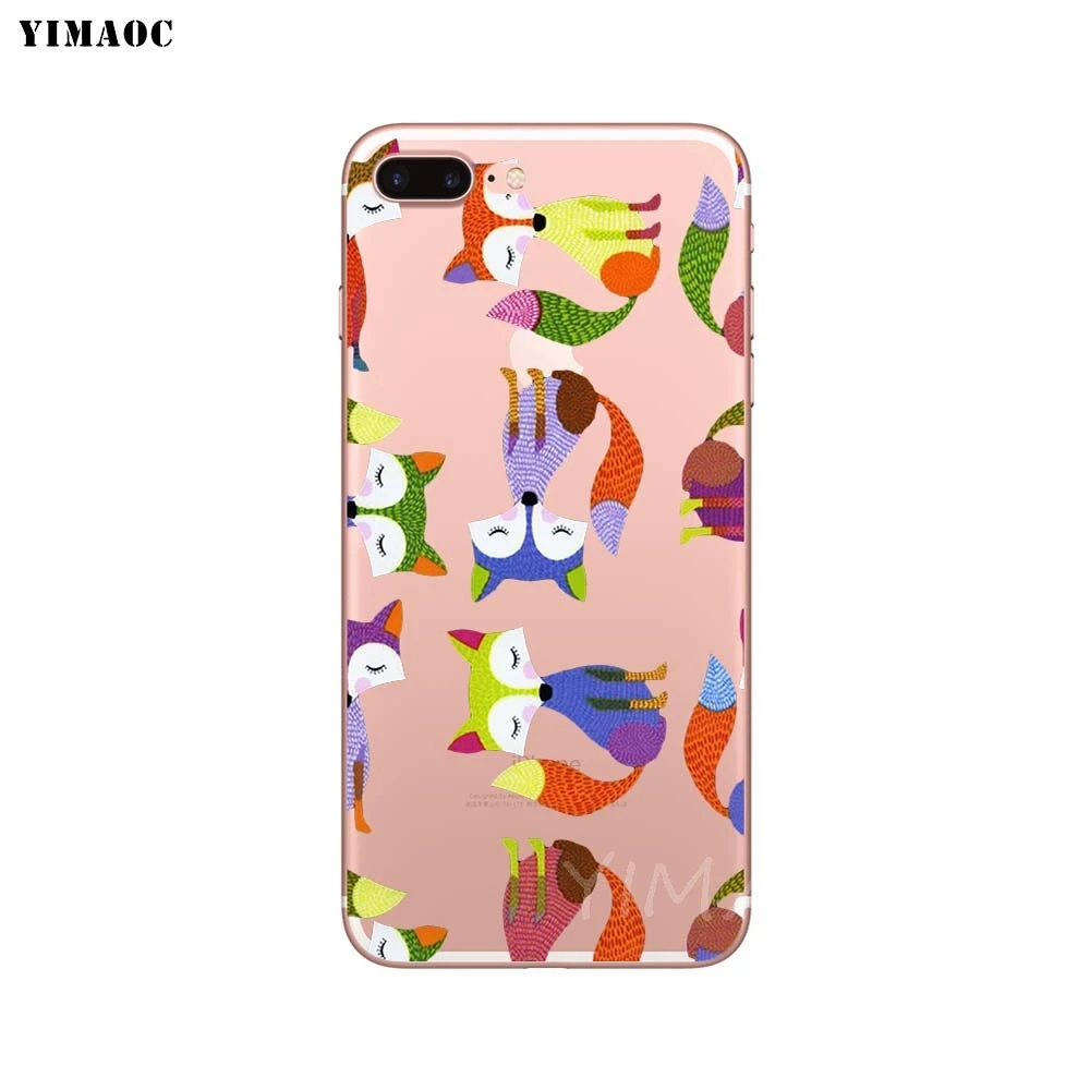 YIMAOC Animal puzzle foxes fox Soft TPU Silicone Case Cover for iPhone 8 7 6 6S Plus 5 5S SE X XS Max XR Shell Cases |