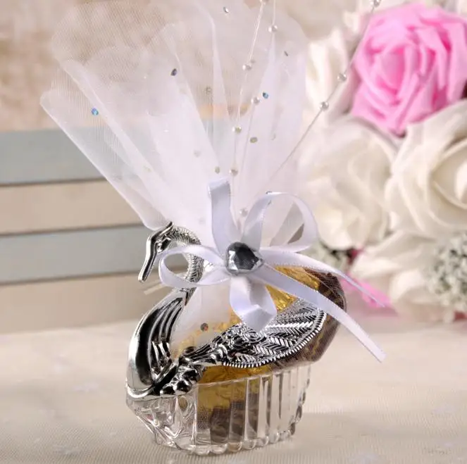 

New Arrival Elegant Swan Wedding favor Box Packing box Wedding Candy Box 600pcs/lot SN1260