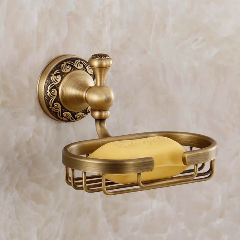 Beelee BA7709A Antique Brass Soap Holder Copper Dishes Carved Pedestal basket/ soap base bathroom accessories | Обустройство дома