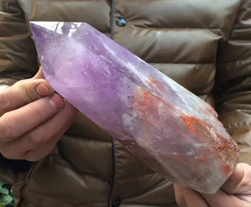 Крупный натуральный аметист кварц драгоценный камень кристалл точка Рейки