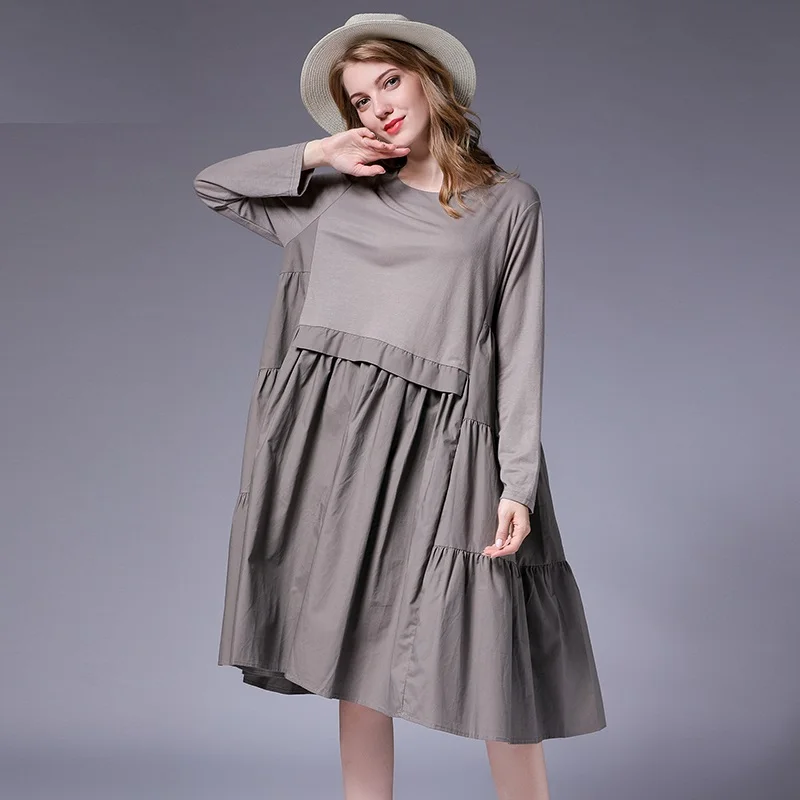 2018 осень зима сексуальное свободное женское платье Vestidos негабаритных винтажное