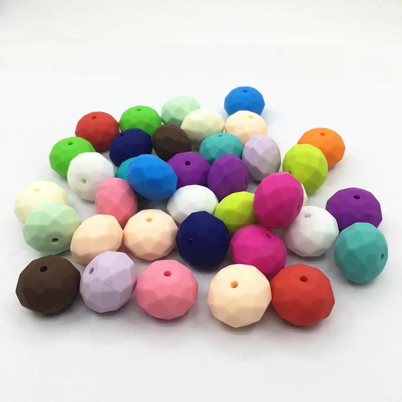 

20mm 10pc/lot Silicone Abacus Hexagon BeadS DIY Chewable Colorful Teething Baby Loose Beads Pacifier Chain Bracelet BPA Free