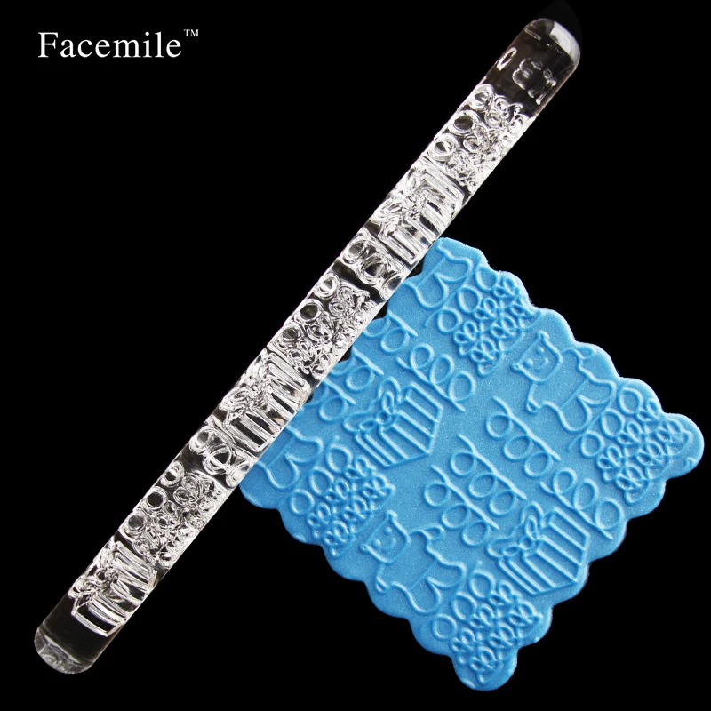 1 шт. текстурированный тисненый медведь подарок Акриловые Скалки для помадки