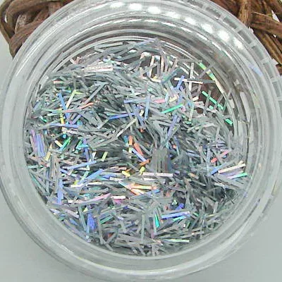 Silver Коробка тонкая полоса блестящие, дизайн ногтей Блеск DIY маникюр Аксессуары для ногтей дизайн - Цвет: Silver