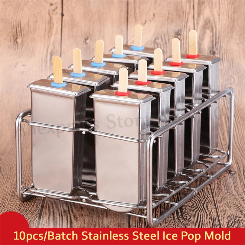 Popsicle Molds Ice Cream Mold Maker Kitchen DIY Stainless Steel Tools 10pcs/Batch | Бытовая техника