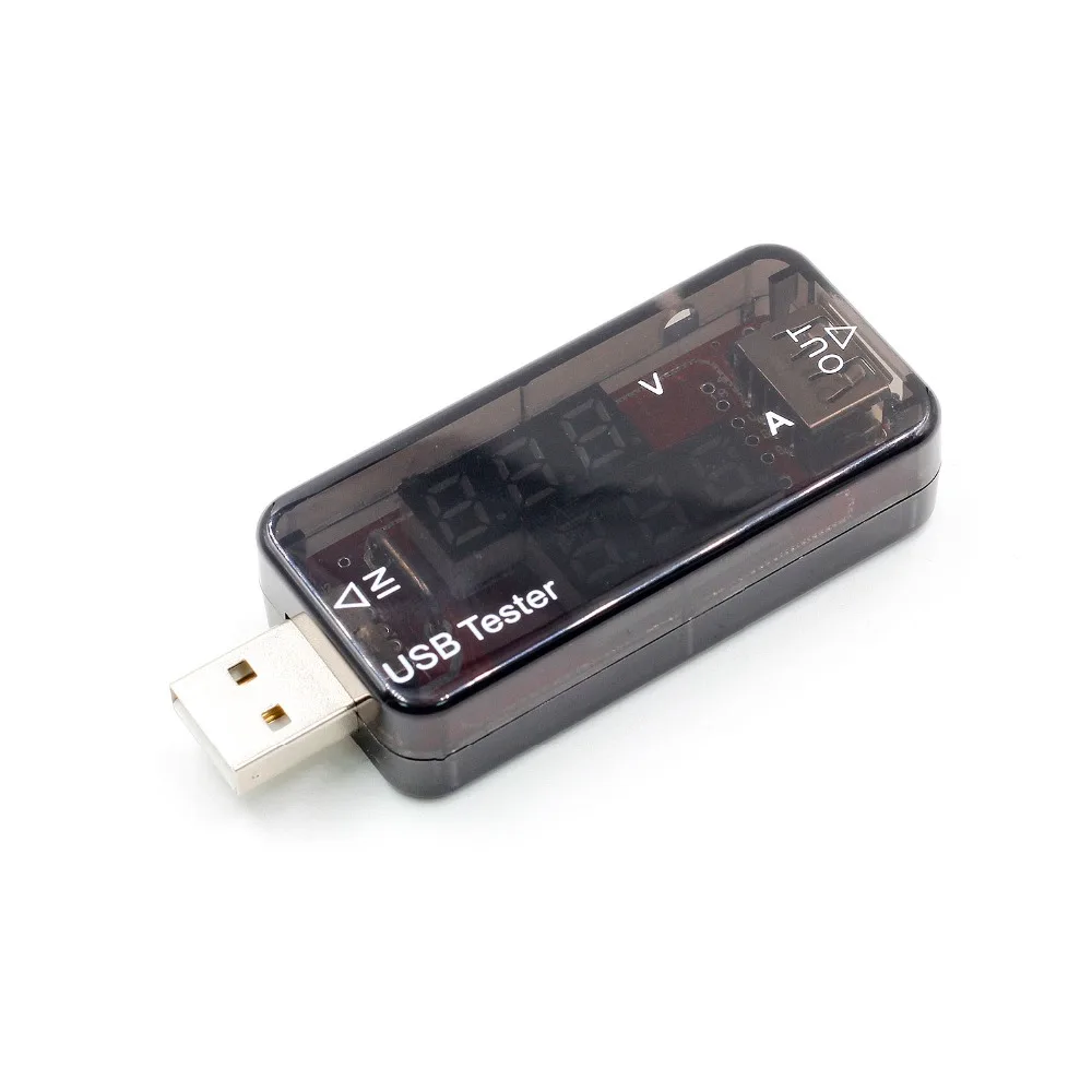 USB-тестер для зарядного устройства двойной ряд показывает USB-напряжение в