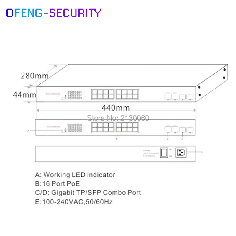 switch rj45 16 Ports sfp uplink 16ports 100M POE+2*RJ45+2*SFP combo ports Uplink IEEE 802.3af/at PoE output 15.4W Budget 250W |