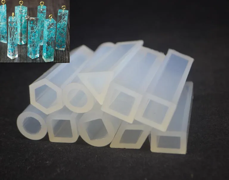 1pc Mirror Long pendant Shape Geometric necklace Mold Pendant Silicone Mould Ornament Resin Craft Making DIY Hand tools | Дом и сад