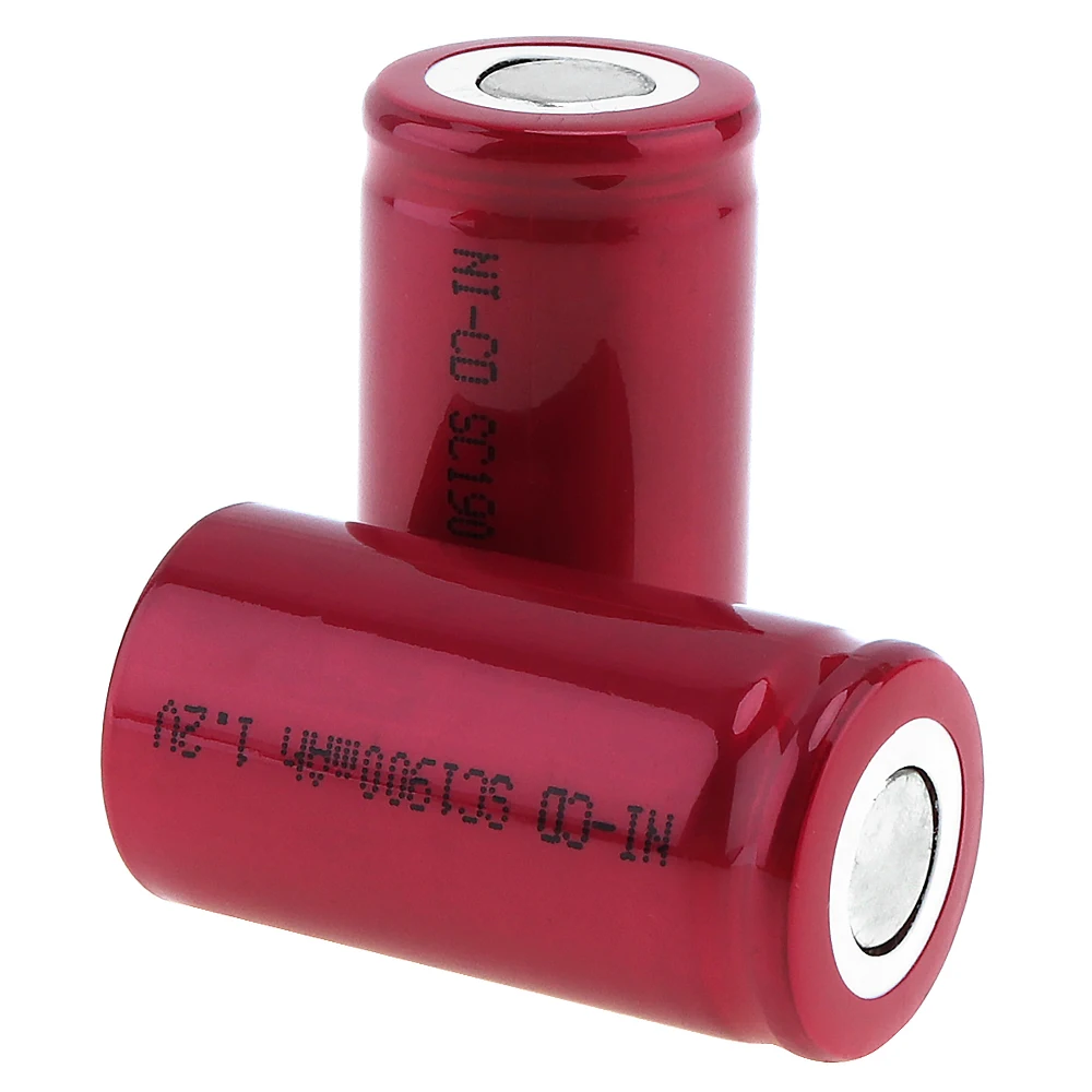 Soshine 2шт 1 2 V NI CD SC 1900mAh аккумуляторная батарея с плоской головкой