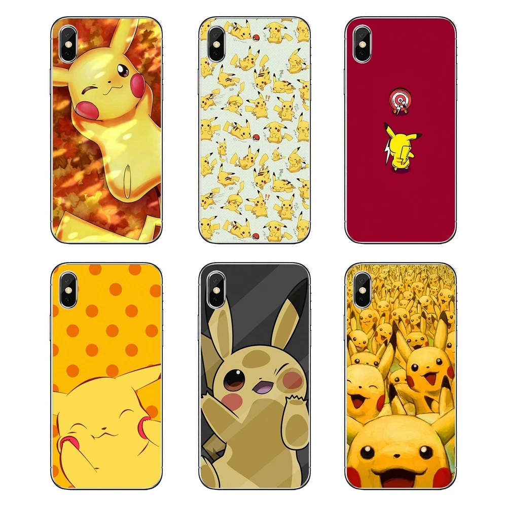 Прозрачные ТПУ чехлы милые аниме из мультфильмов Покемон Пикачу для iPod Touch iPhone 4 4S