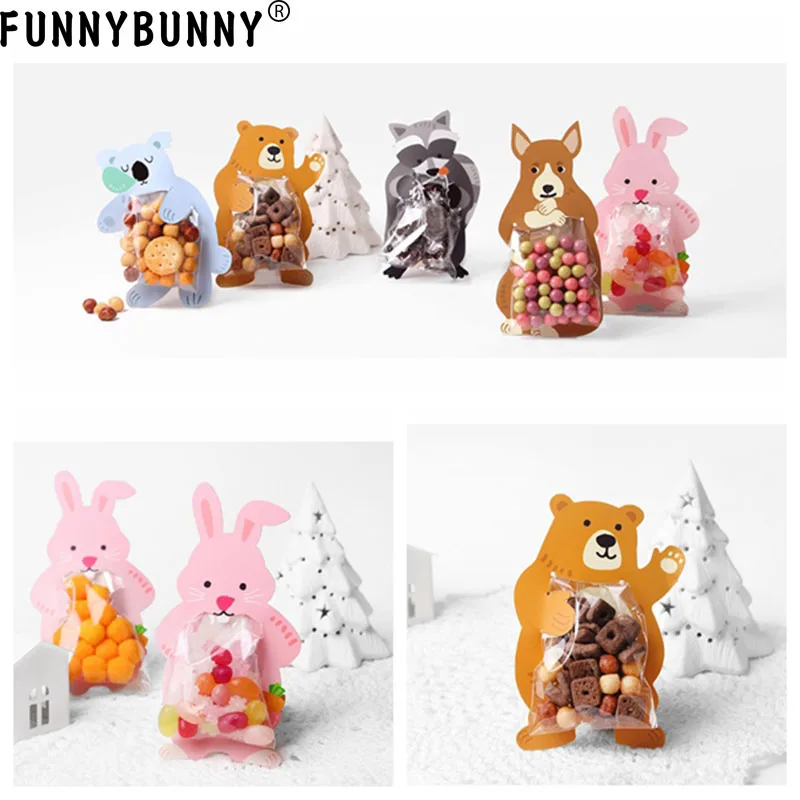 FUNNYBUNNY Party Favor мини упаковочные сумки для закусок супер милый кролик енота коала
