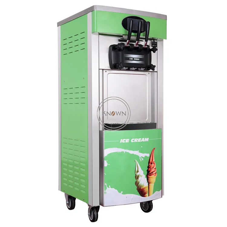 

Commercial 110V-220v 3Flavor Soft Ice Cream Cooling Making Machine 20-30L/H Standing Type