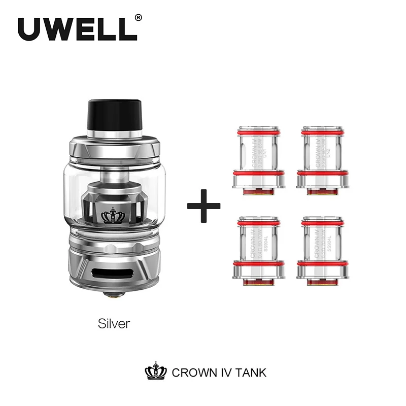 UWELL Crown 4 Tank With Dual SS904L 0.2/0.4/0.23 ohm Coil 6ml 55W-80W Vape IV Atomizer Subtank E-cigarette Vaporizer | Электроника