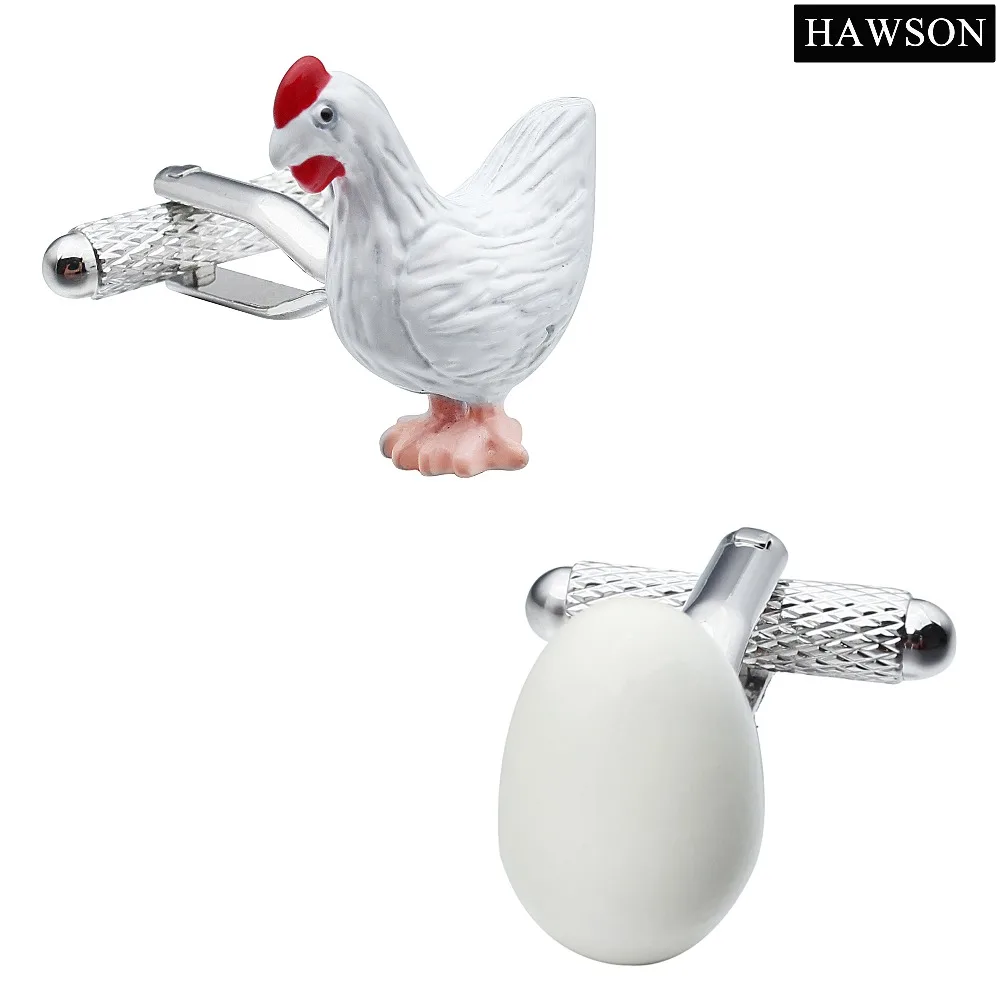 HAWSON Мужские украшения для футболки забавная курица и яйцо запонки Новый дизайн