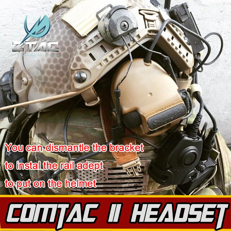 Z TAC tactical Softair Tactical Comtac II Гарнитура Airsoft Gun ipsc Midland PTT Hunting Arsoft наушники для