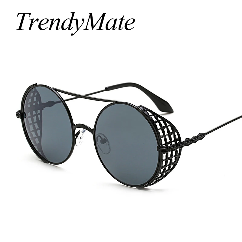 Модные новые винтажные панк Солнцезащитные очки женские брендовые дизайнерские