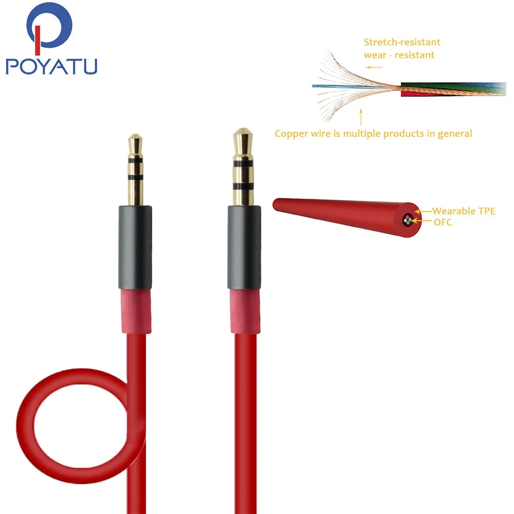Кабели для наушников POYATU A50 Сменные кабели типа Папа папа 3 5 мм 2 1 м м|2.5mm headphone