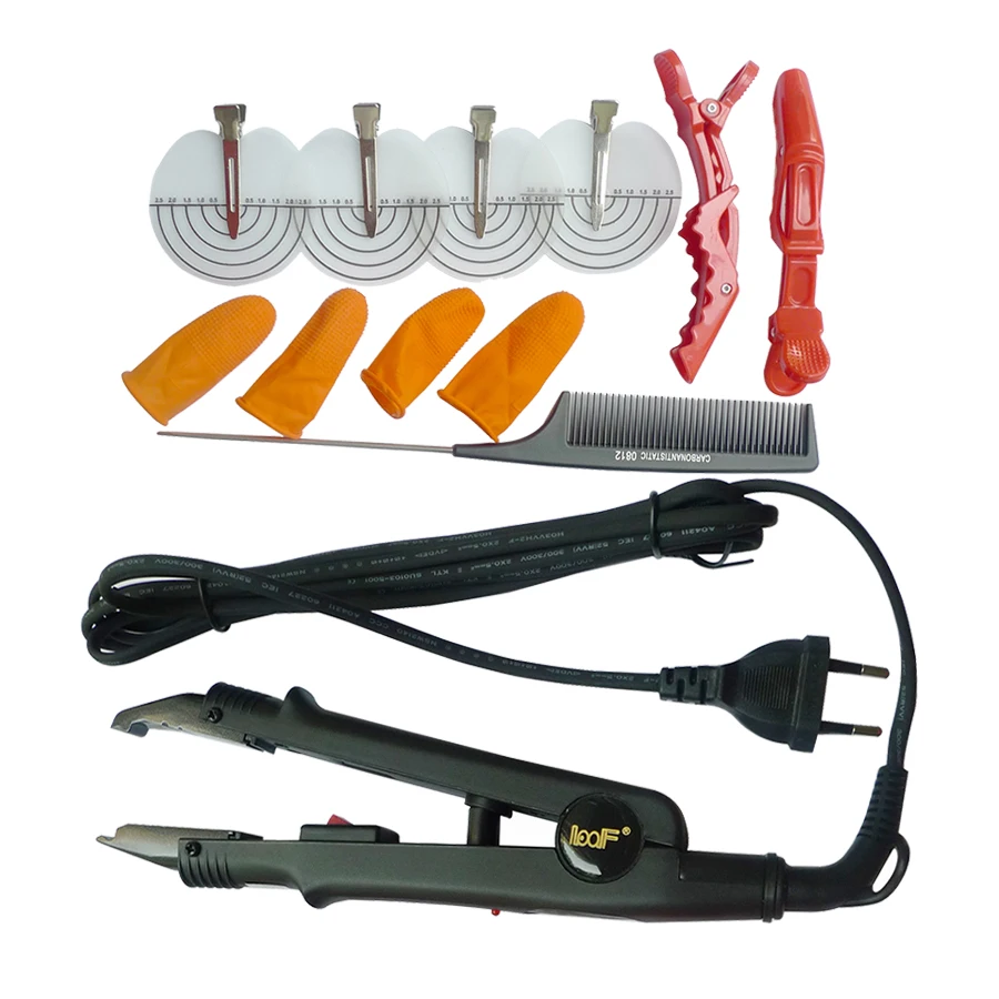 Pro LOOF розовые/черные утюги для наращивания волос Fusion коннекторы I TIP/U TIP