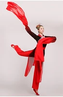 water sleeves dance costumes woman hanfu red ink chinese classical dance national myth stage costumes of adult female