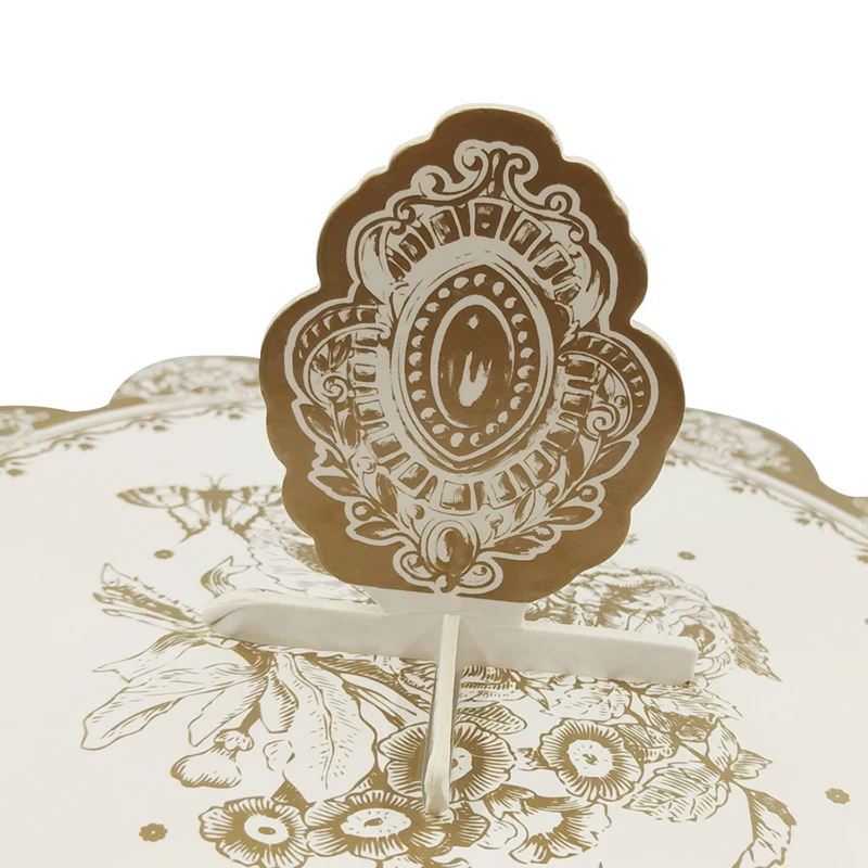 Золотистая Серебристая бумажная стойка для торта с цветами подставка чаепития