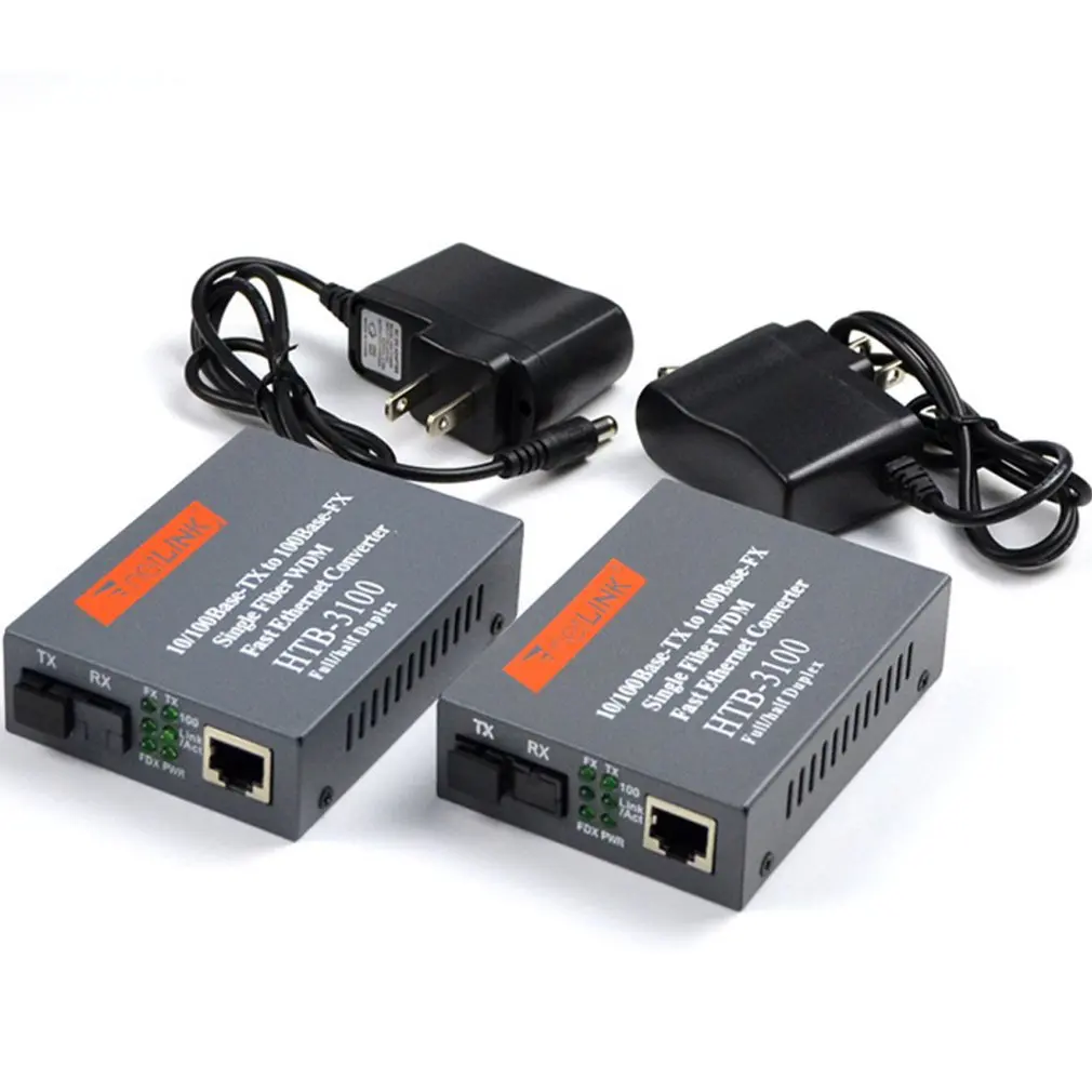 HTB-3100 HTB-3100A/B 25км netLINK 10/100 м Одномодовый волоконный WDM медиаконвертер A 1310nm-TX B 1550nm-TX |
