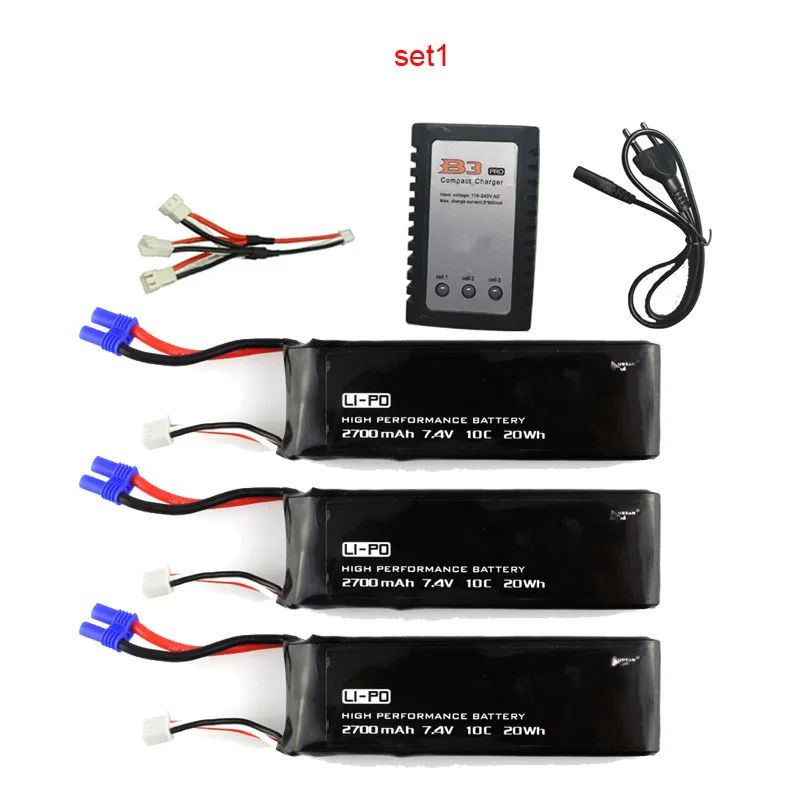 Hubsan H501C H501S X4 7,4 V 2700mAh lipo батарея 10C 20WH батарея для радиоуправляемого квадрокоптера дрона запчасти - Цвет: set1
