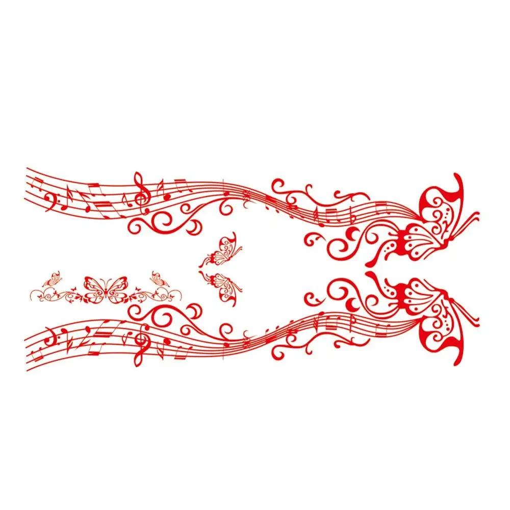 Красный Car Stickers Butterfly Flower Totem Vehicle Body Side Skirt Styling Sticker Decals Butterfly and Flower Design - Название цвета: Красный