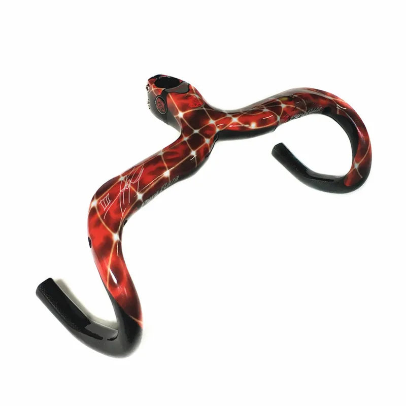 Цена Руль PARARAZA, полностью углеродное волокно, интегрированный изогнутый руль для шоссейного велосипеда, запчасти для руля велосипеда, 2019