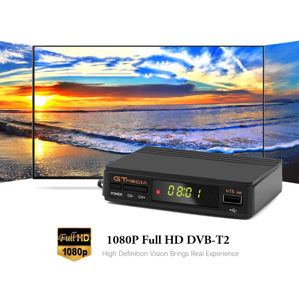 GTMEDIA оригинальный Freesat HD DVB S2 V7S спутниковый телеприставка H.264 1080p Поддержка CCCAM Dolby