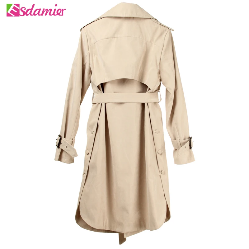 Модный весенне-осенний плащ размера плюс женская одежда длинный Тренч тонкая