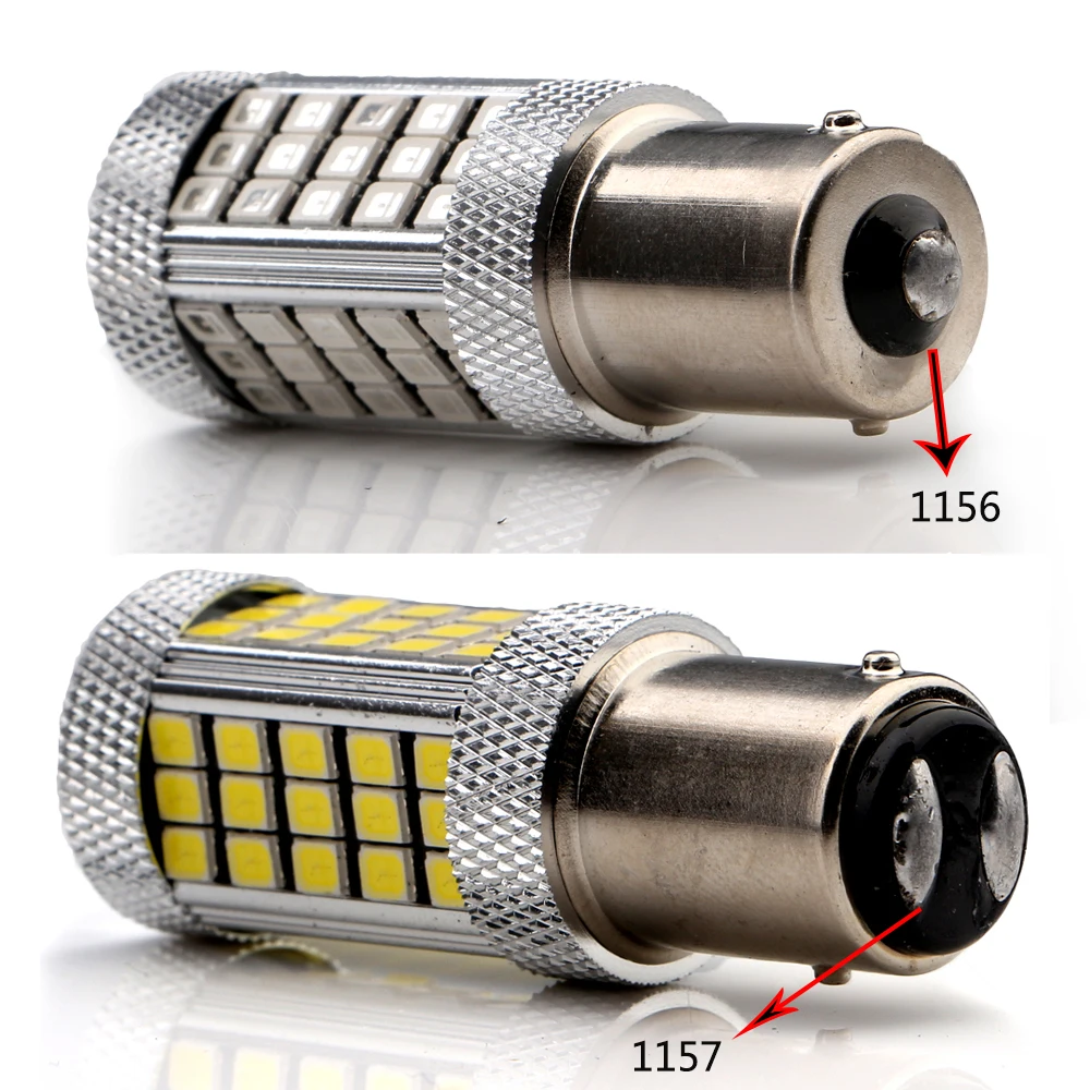 10 шт 12 V 2835 66 SMD светодиодный лампы 1156 BA15S 1157 BAY15D 6500 8000 K Авто поворотник обратный s