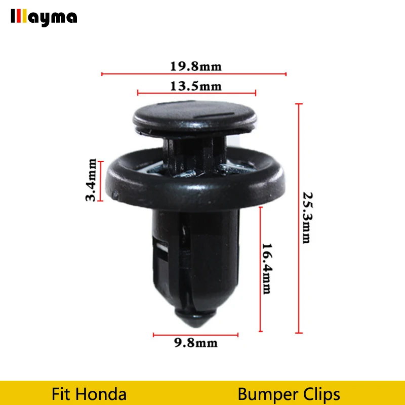 Купи Plastics clips Auto Vehicle Car Bumper Clips Retainer Fastener Rivet Door Panel Fender Liner For Honda Civic CRV Accord Odyssey за 91 рублей в магазине AliExpress