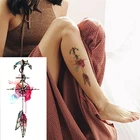 Новинка 2017, временные татуировки с якорем и перьями, водостойкие сексуальные женские боди-арт, цветные искусственные татуировки, компас на плечевом плече