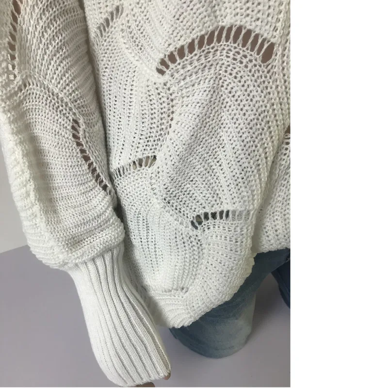 Sweater Woman Hollow Out Knitting Pullover Loose Casual O Neck Large Size Abrigos Mujer Invierno 2019 Ez* | Женская одежда