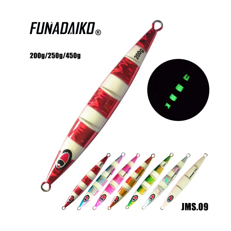 FUNADAIKO lead jig Металическая дергающаяся свечение Зебра Рыбалка океан рыболовное судно блесна, приманка, вялая блесна, блесна, дергающаяся приманка, kabura 200g 250g 450g Отсадочная машина