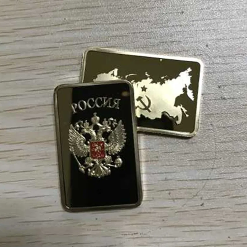5 шт. коллекционные карты России слиток Gar 1 OZ 24K покрыто настоящим золотом значок