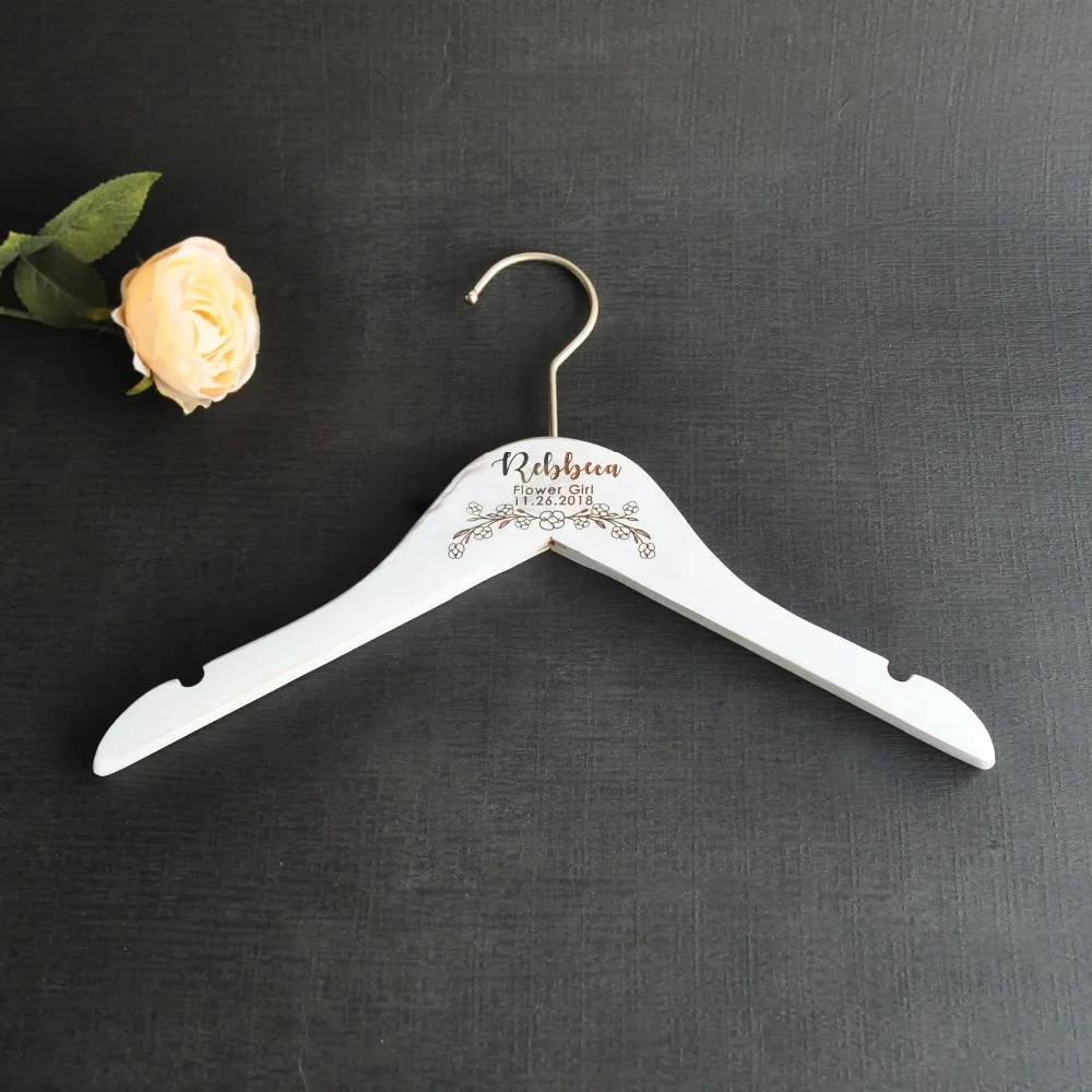 

Personalized Wedding Hanger Rustic Bridal Dress Hanger, Bridesmaid Maid of Honor Gift Flower Girl Hanger