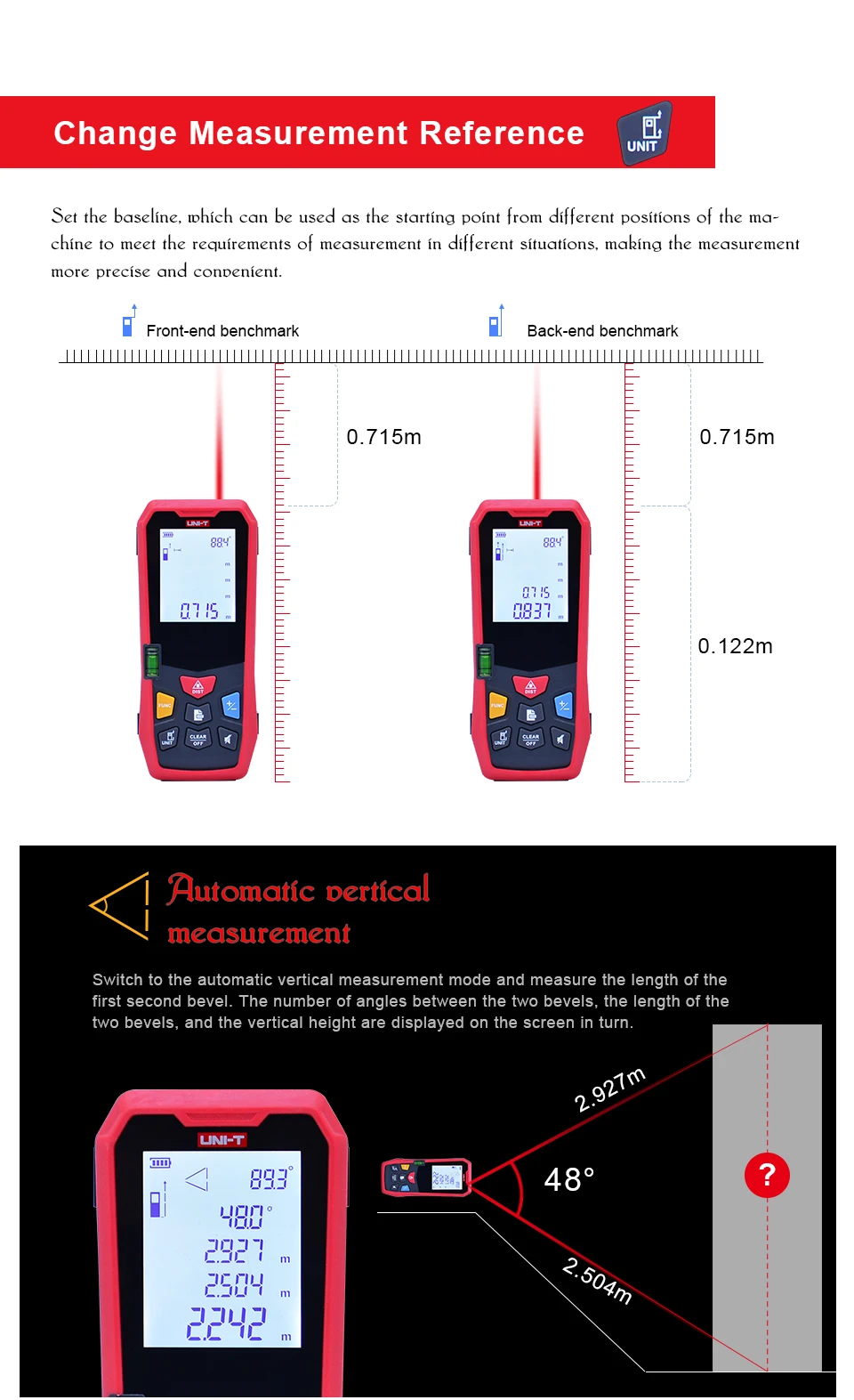 UNI-T LM80/LM100/LM120/LM150 лазерный дальномер электронный лазерный измеритель расстояния 80 м/100 м/120 м/150 м