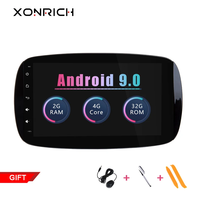 Xonrich Автомобильный мультимедийный плеер 1 din Android 9 0 для Mercedes Smart Fortwo Autoradio 2015 2016 2017