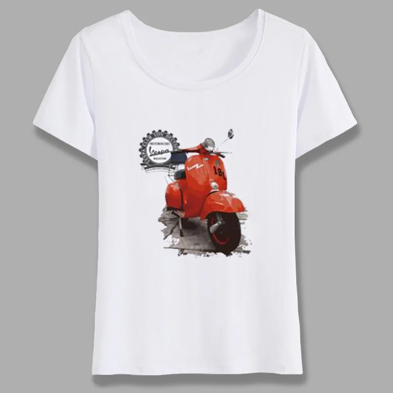 Женская Винтажная Футболка Vespa Классическая Повседневная футболка в стиле ретро