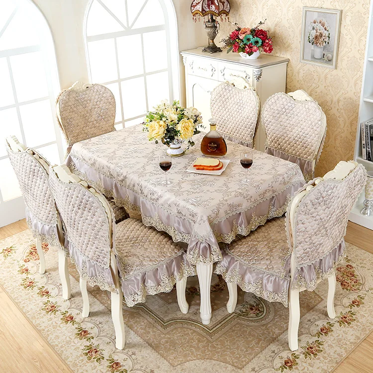 

European classical non-slip wedding table cloth chair cover tablesolid square Linen table kit table cover Party home dedicated