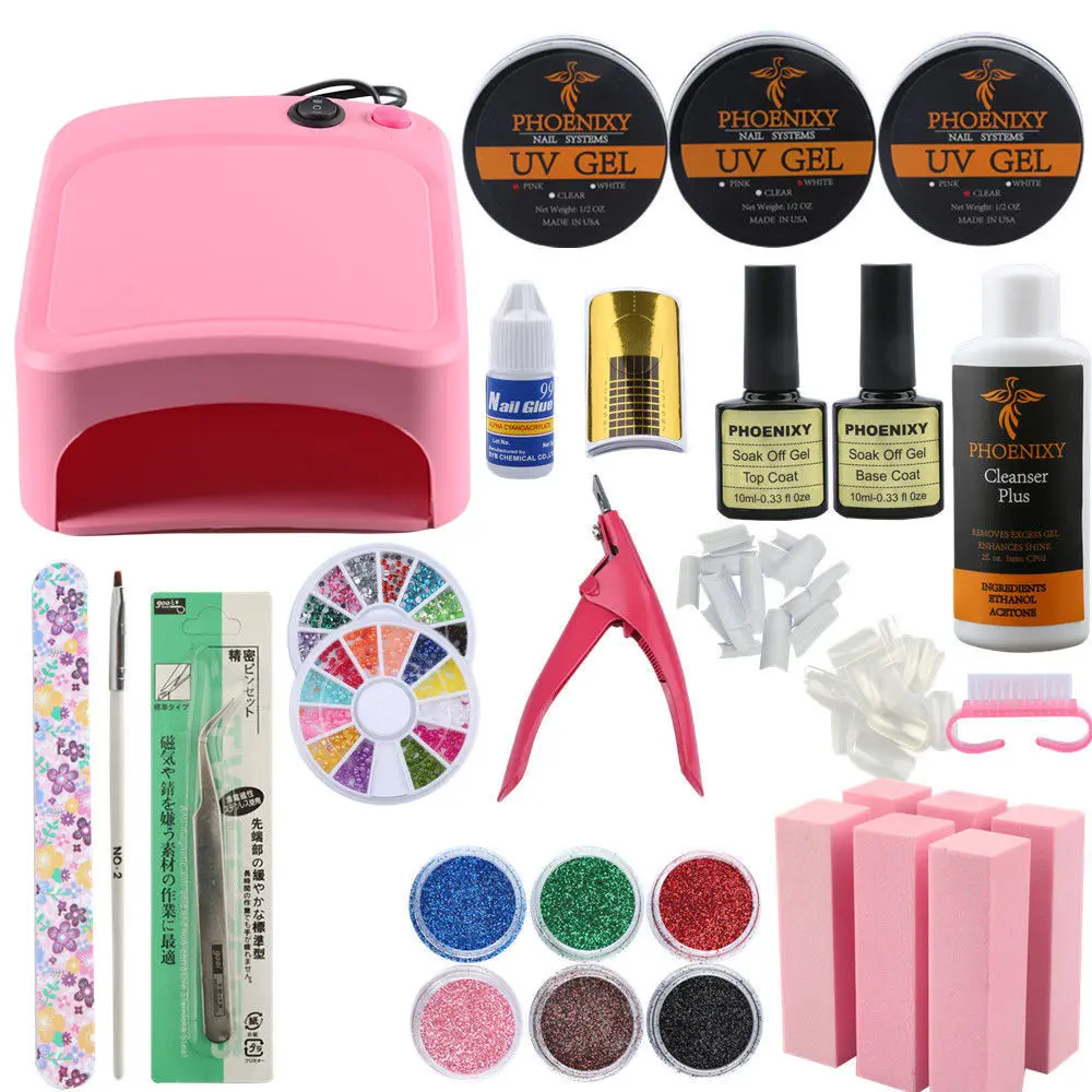 Профессиональный УФ-гель для ногтей Набор 36 Вт Сушилка лампа Блестящий горный