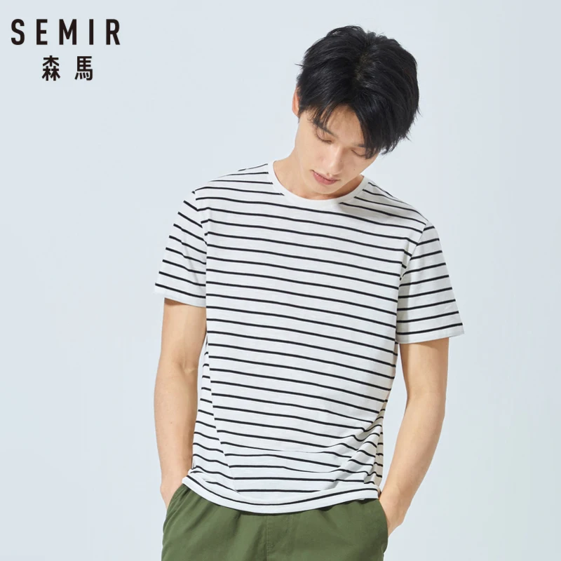 SEMIR 2019 летняя новая мужская Тонкая футболка с коротким рукавом простым круглым