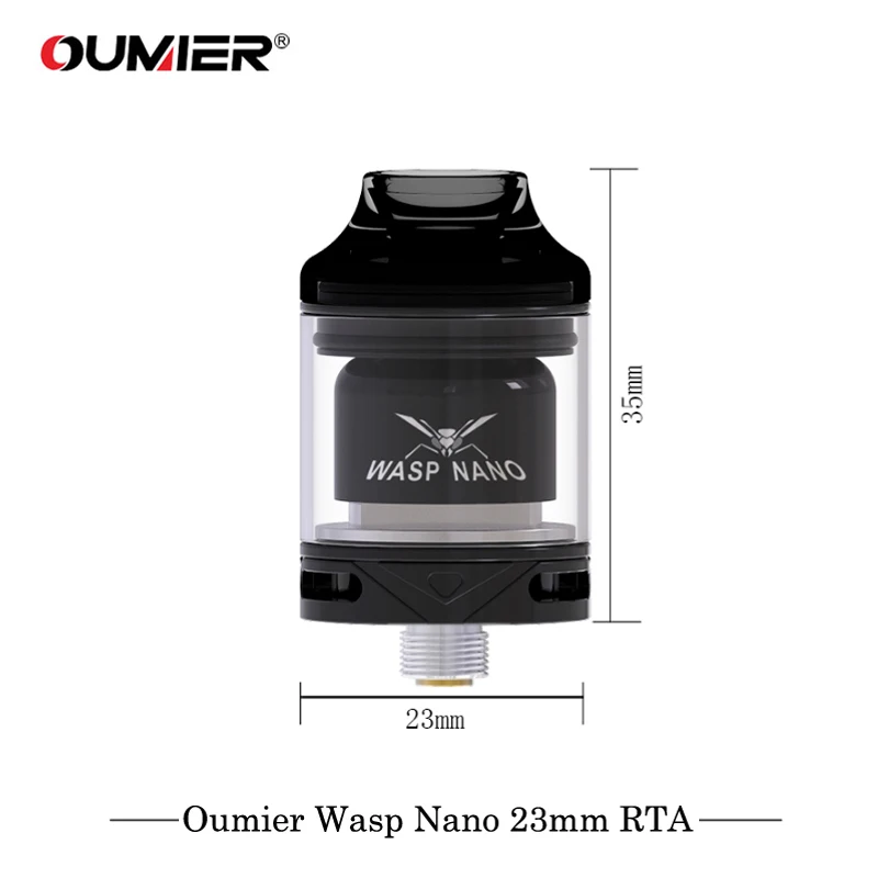 Original Oumier Wasp Nano 23mm RTA Single Coil Tank Atomizer PCTG Drip Tip Vape Vaporizer VS WASP NANO RDTA Geekvape | Электроника