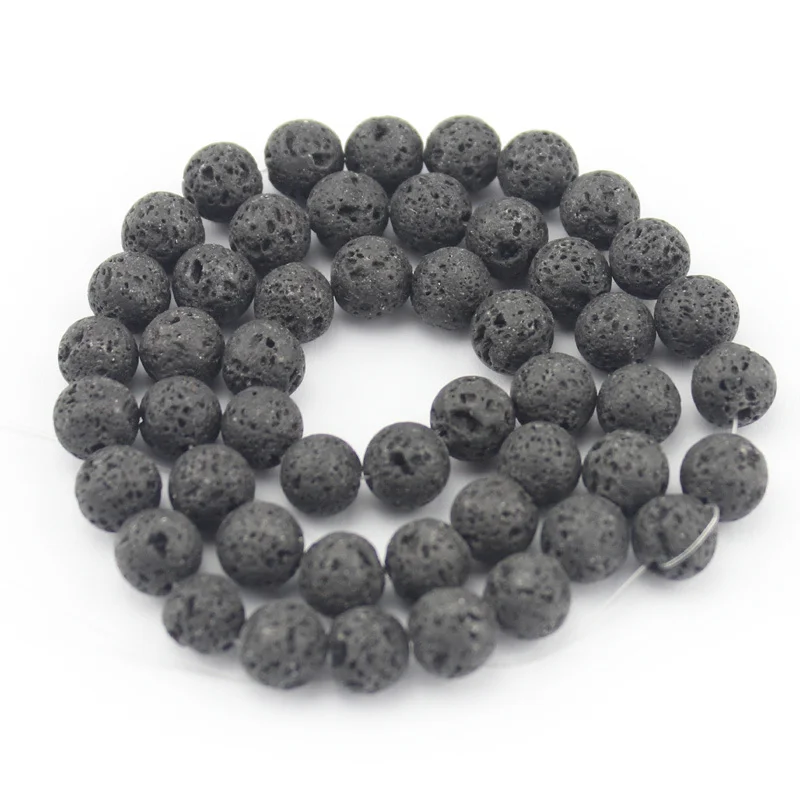 Free Shipping Lowest Price 4 12mm Jewelry DIY Findngs Loose Round Black Lava Natural Stone Spacer Beads 15inch|spacer beads|beads free shippingprices