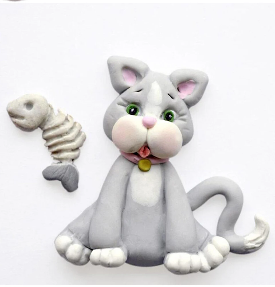 FILBAKE один кусок животных силиконовая форма кошка помадка торт плесень DIY